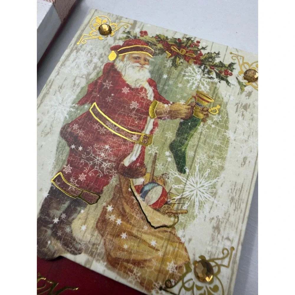 Punch Studio Notepad Set Santa Christmas 2pc